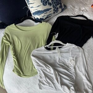 3 Alo ribbed cropped workout tops